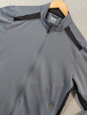 Adidas Golf Full Zip Jacket Men's Large Grey Black Climawarm